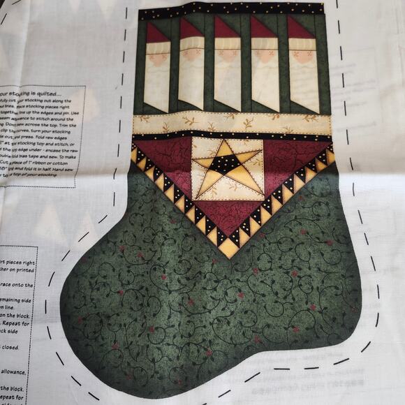 Leslie Beck Holiday Gatherings 2 Fabric Panels Cut & Sew Tree Skirt Stockings - Picture 6 of 10